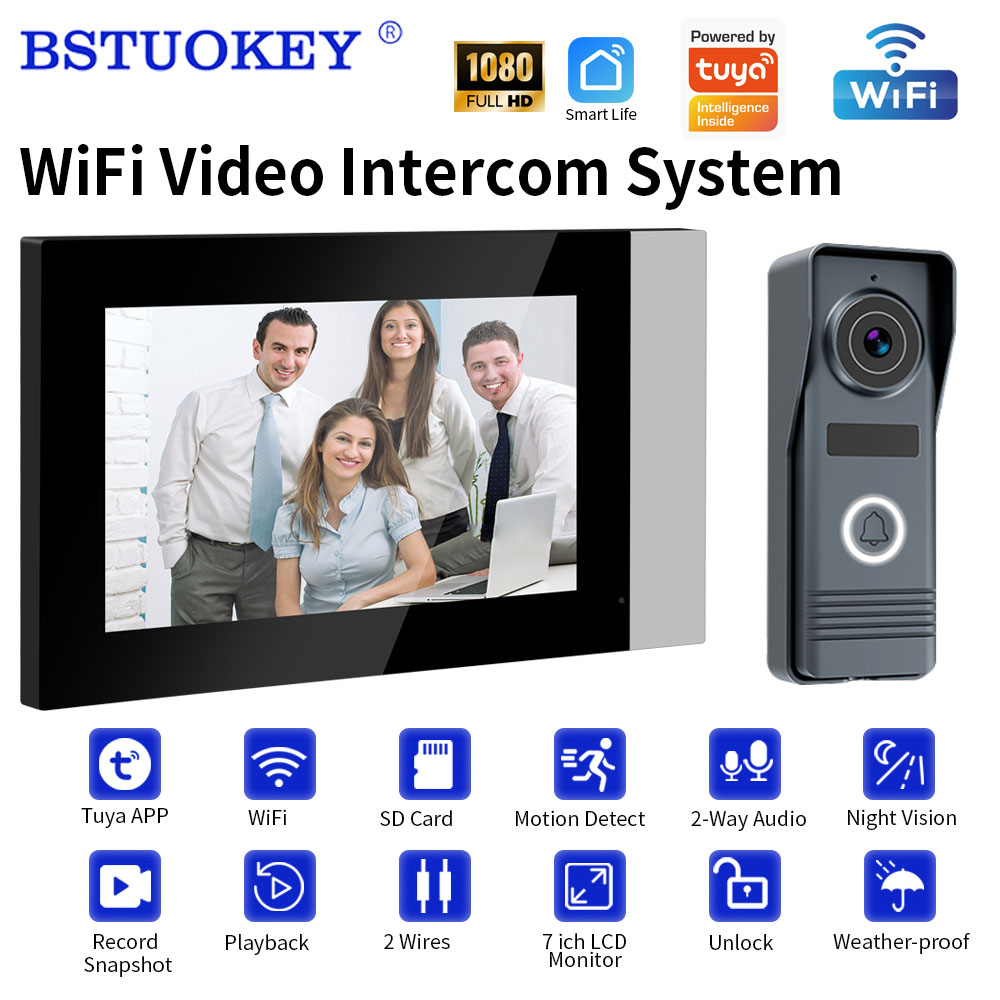 Home Security Doorbell Camera - 2-Wires Smart Home Wifi 1080P Video