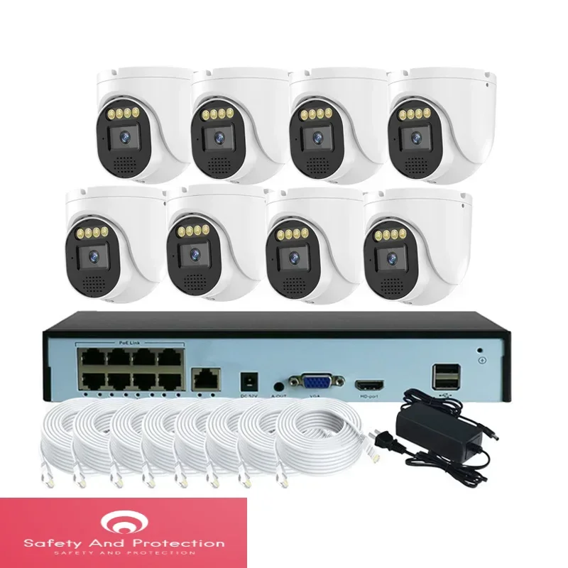 Home Security Kit With Camera - Metal Turret Dome 8 Channels Kit