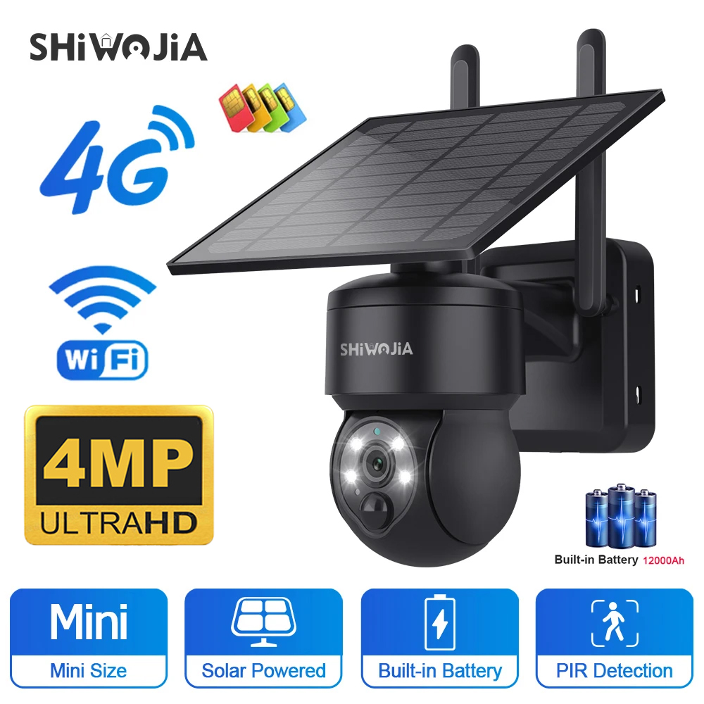 SHIWOJIA WIFI Wireless PTZ Sol - Home Security Cameras Wireless recension och pris