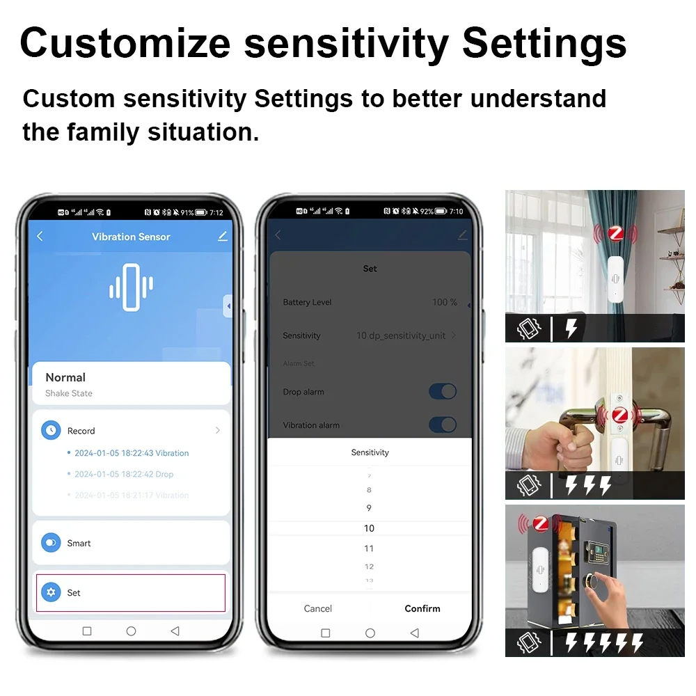 Smart ZigBee Vibration Sensor  - Home Security Business recension och pris