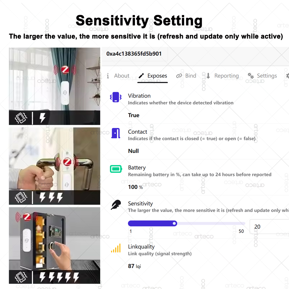 Smart ZigBee 3.0 Vibration Sen - Home Security Business recension och pris