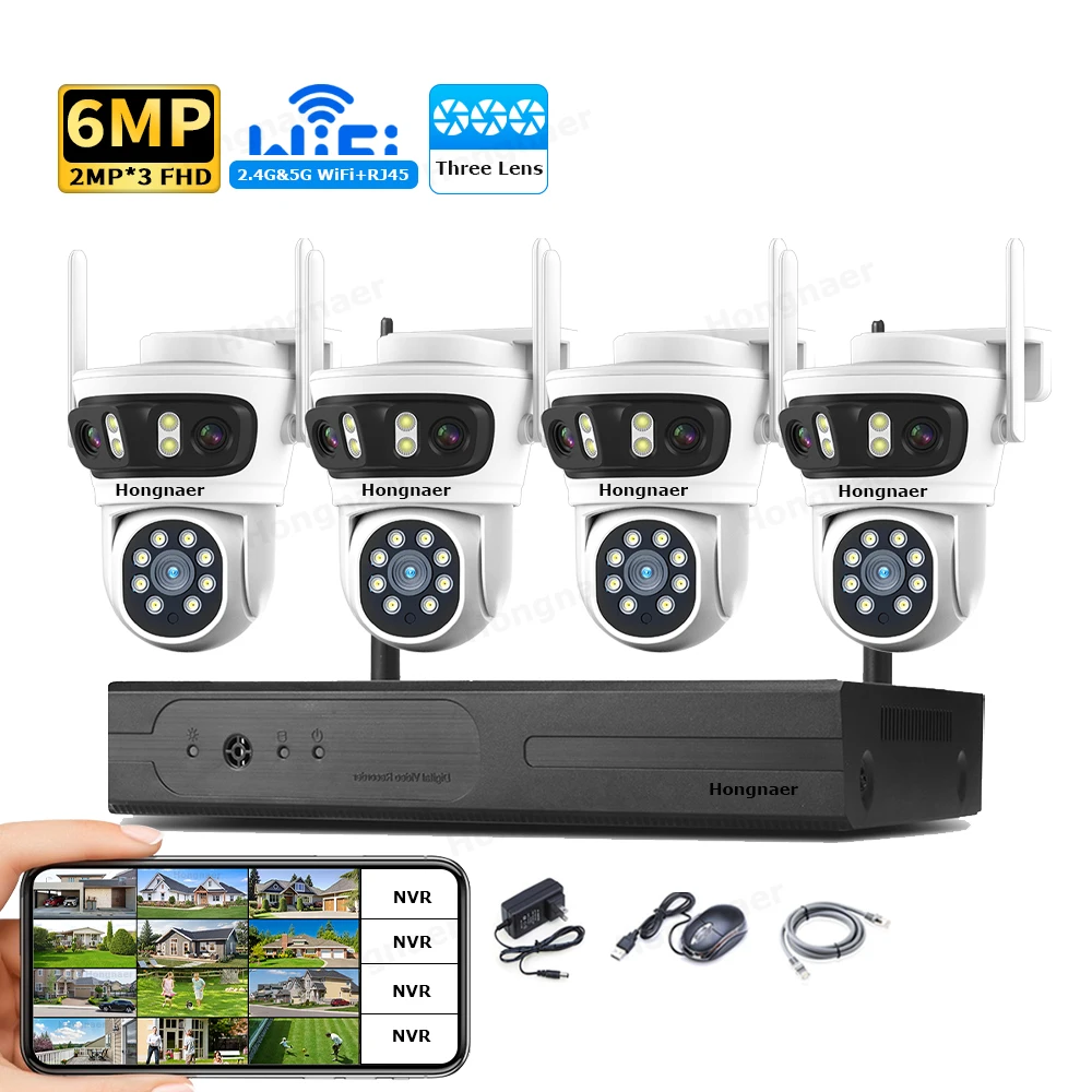 2026 Hongnaer 6MP 4CH 3 Lens 2 - Home Security With Cameras recension och pris