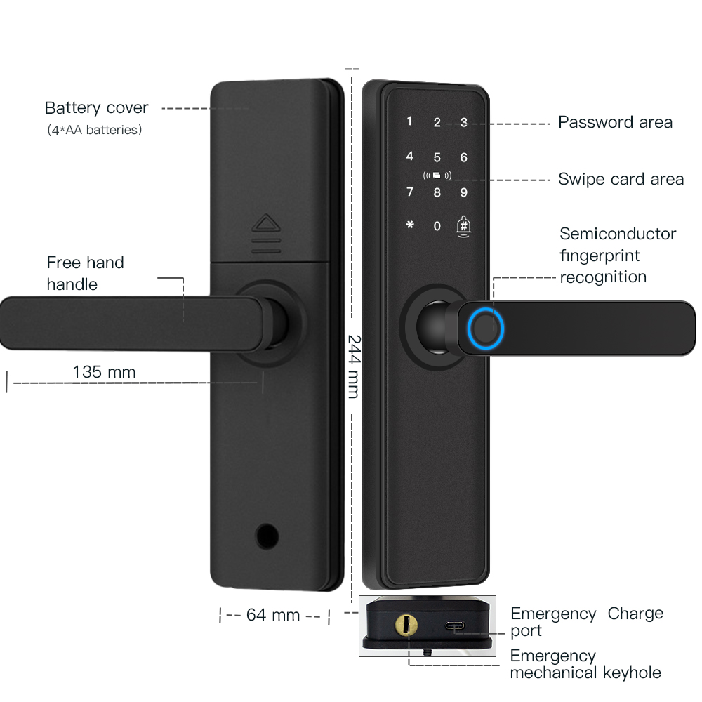 Smart Door Lock Bluetooth-comp - Door Lock Smart Keypad recension och pris