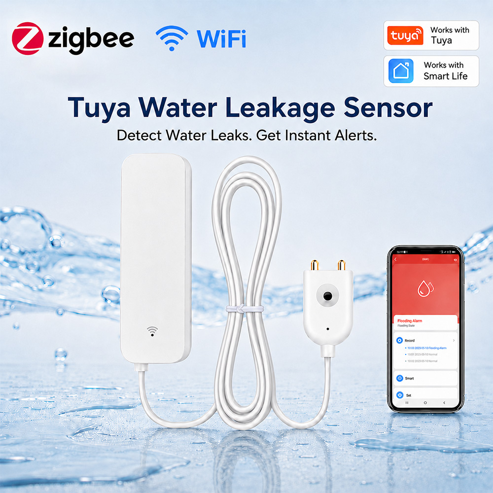 ZigBee WiFi Water Leak Sensor  - Home Security Business recension och pris