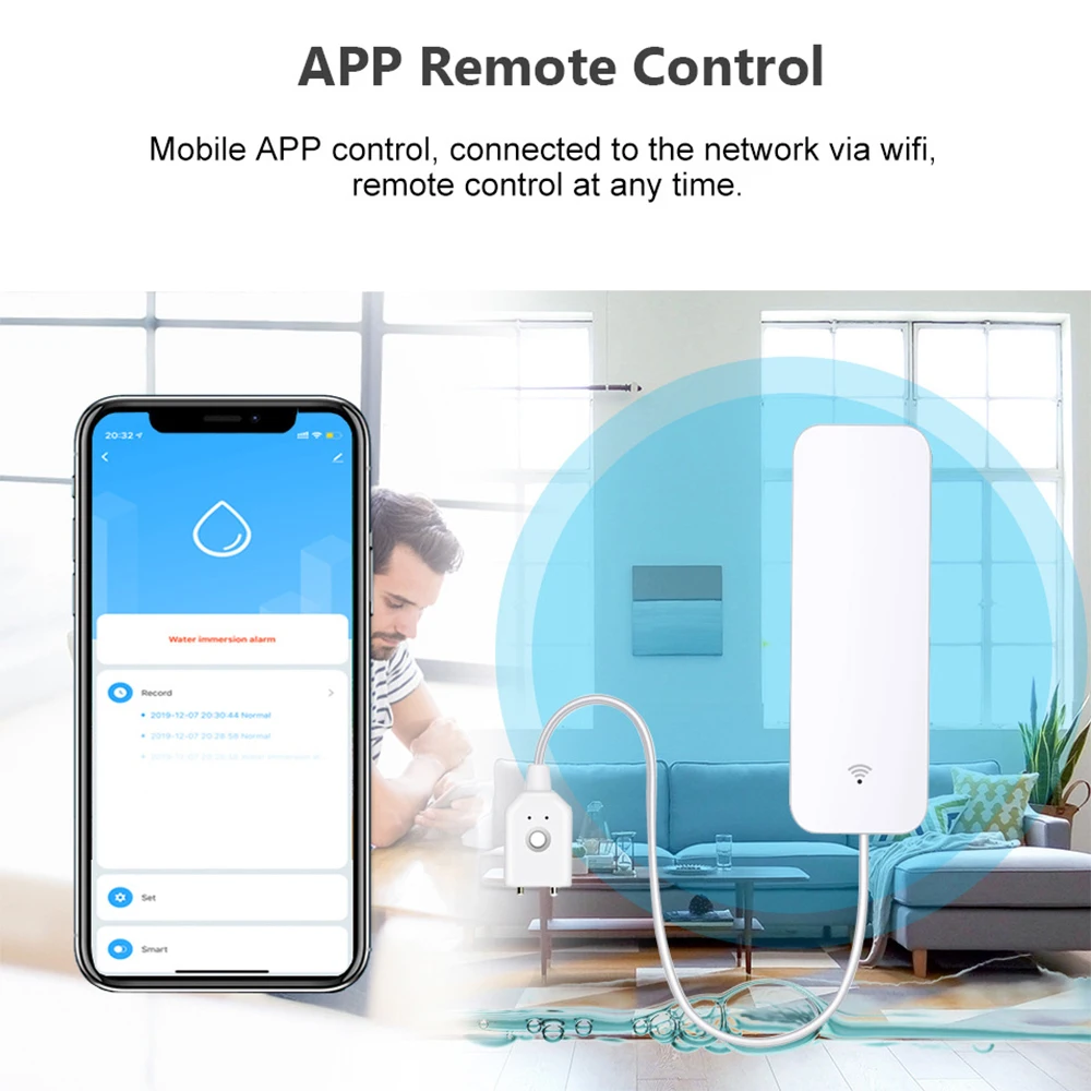 Tuya WiFi Zigbee Water Sensor  - Home Security Business recension och pris