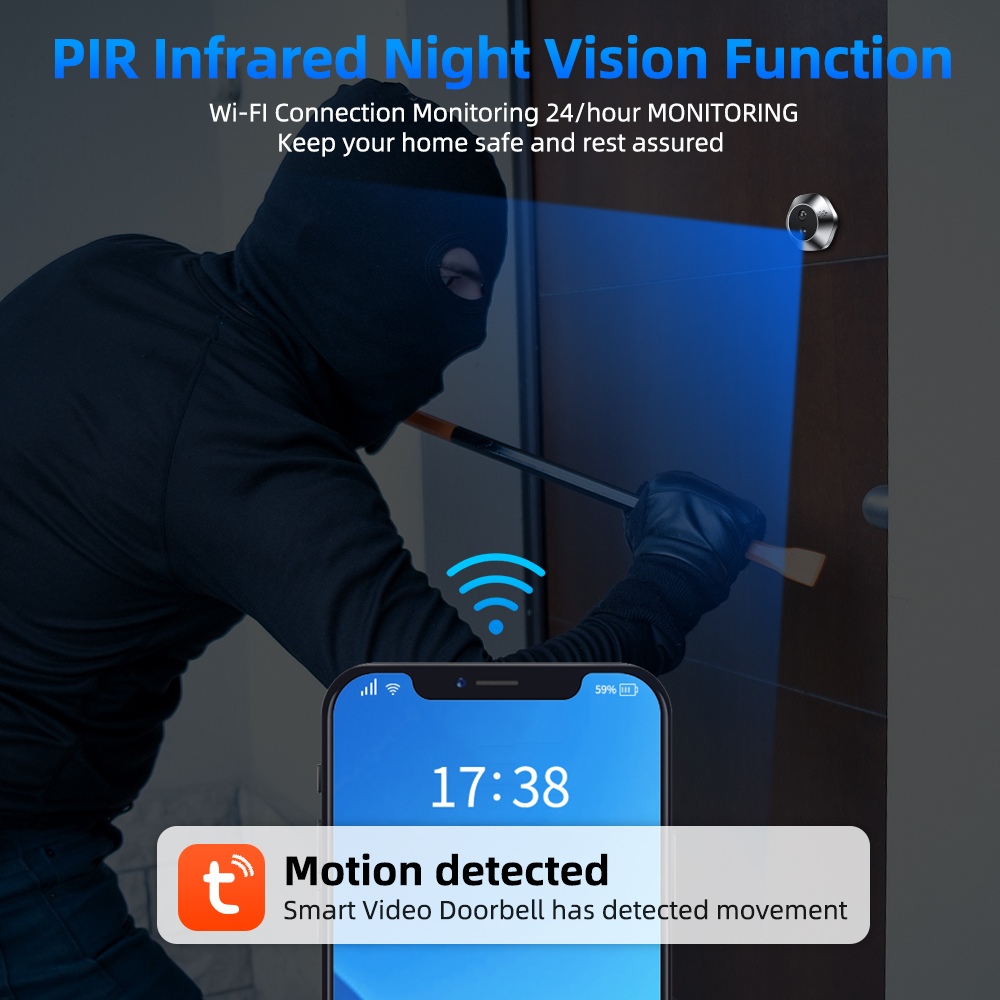 1080P WiFi Peephole Tuya Smart - Home Security Adt recension och pris